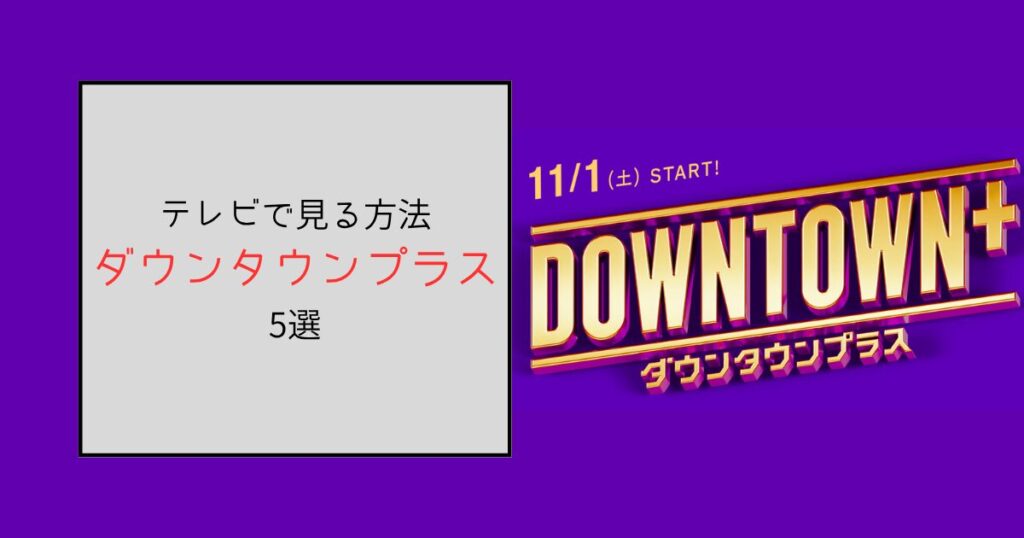 ダウンタウンプラスをテレビで見る方法5選！今後情報追加の可能性アリ